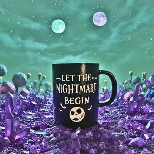 16oz Black Mug Nightmare Before Christmas Jack Skellington Inset Lettering